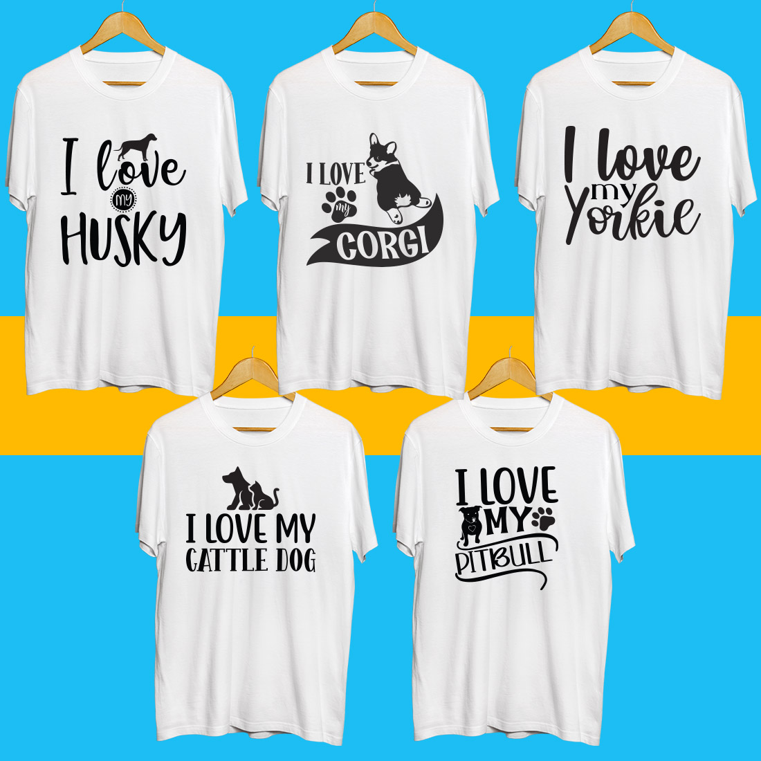 Dog SVG T Shirt Designs Bundle preview image.