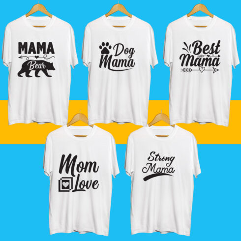 Mama T Shirt Designs Bundle cover image.