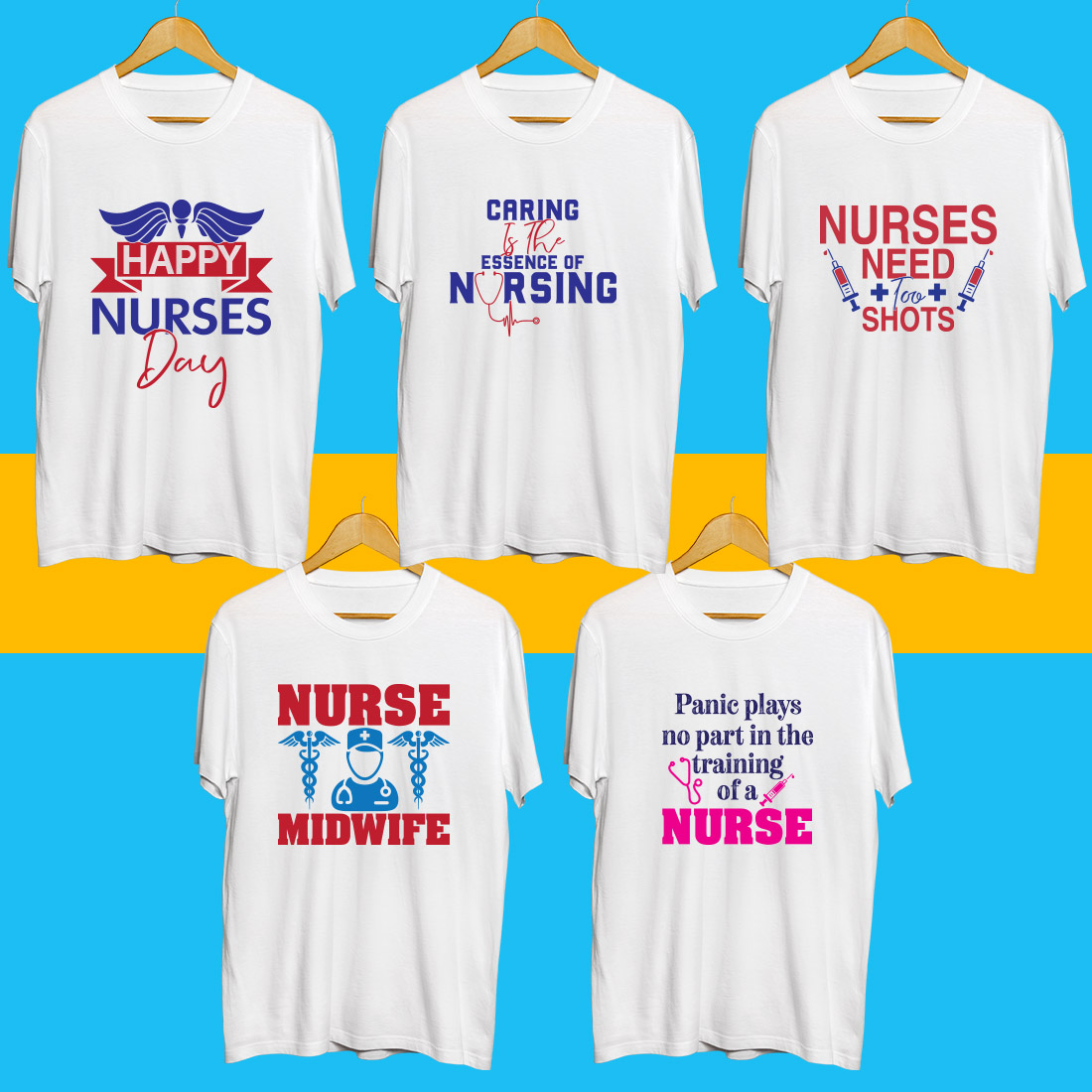 Nurse Day SVG T Shirt Designs Bundle preview image.