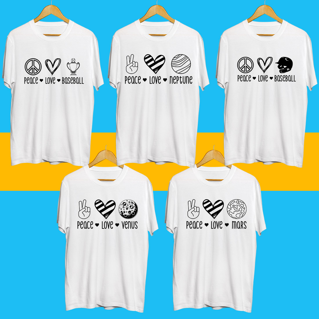 Peace love SVG Bundle preview image.