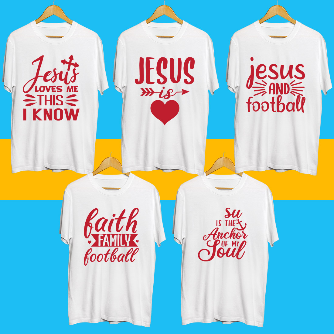 Jesus SVG T Shirt Designs Bundle preview image.