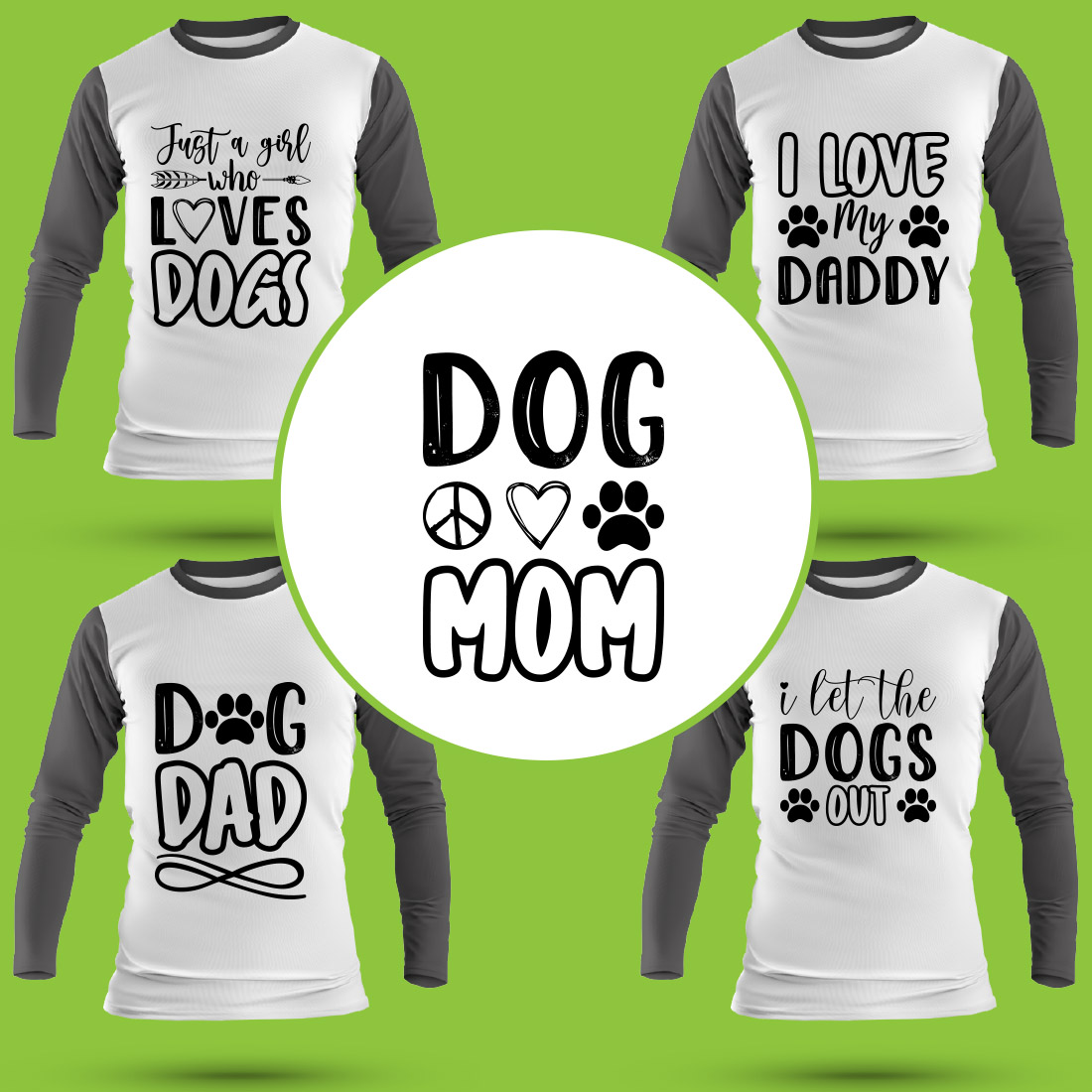 Dog T Shirt Designs Bundle preview image.