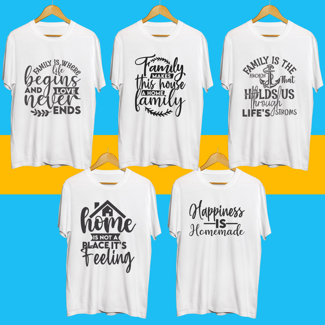 Family SVG T Shirt Designs Bundle preview image.