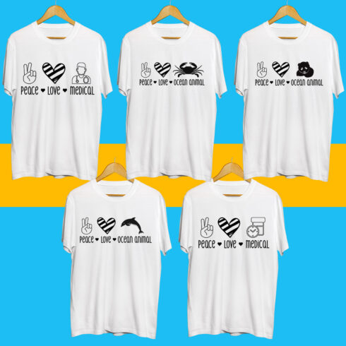 Peace love SVG Bundle cover image.
