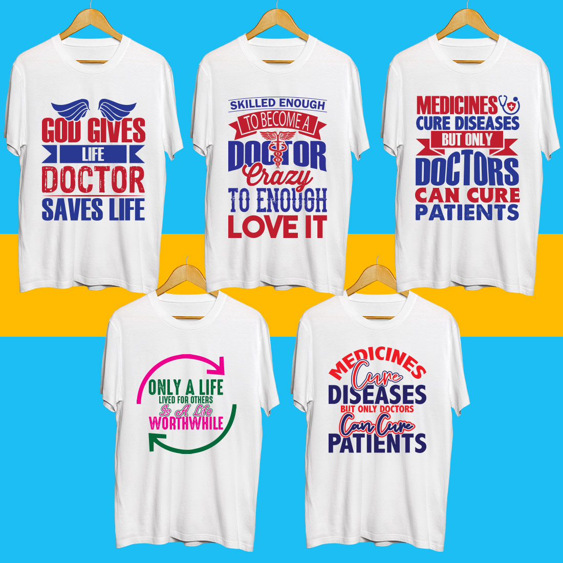 Doctor SVG T Shirt Designs Bundle preview image.