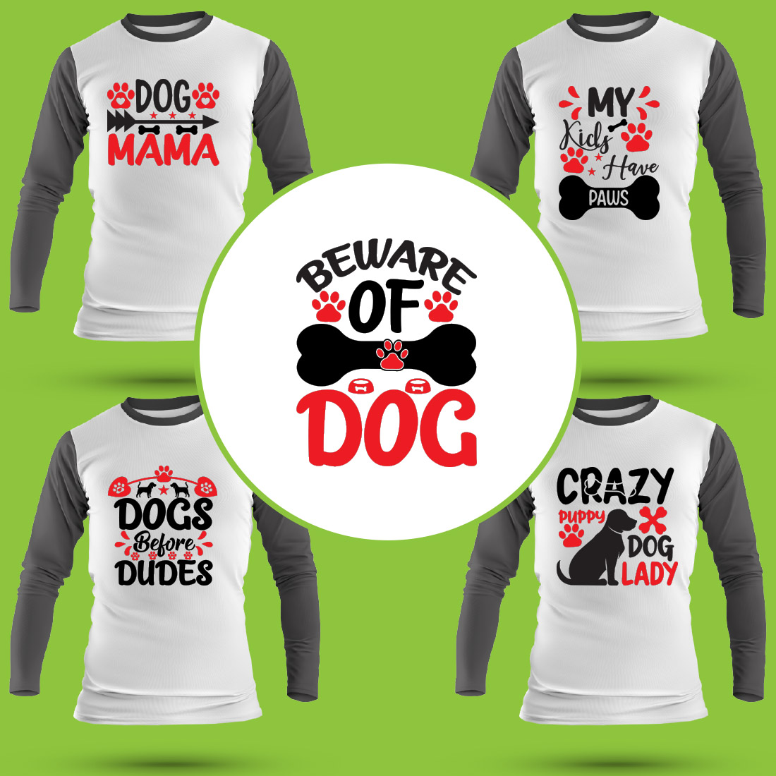 Dog T Shirt Designs Bundle preview image.