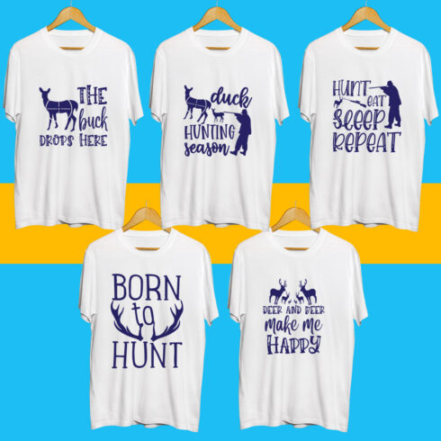 Hunting SVG T Shirt Designs Bundle cover image.