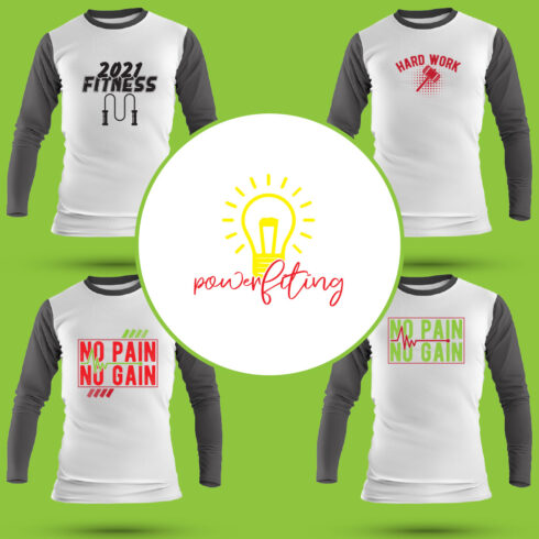 Fitness T Shirt Designs Bundle cover image.