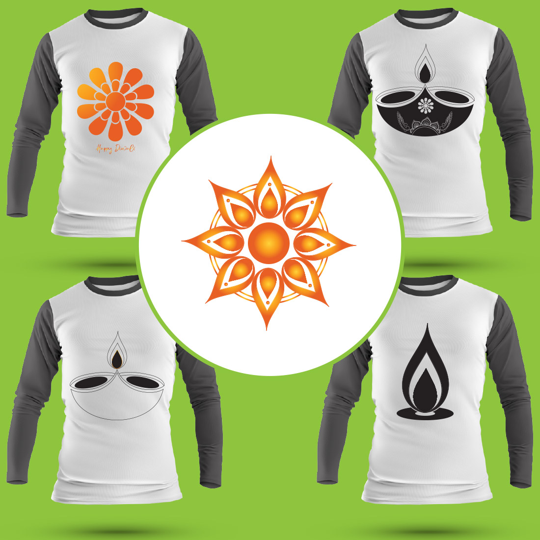 Diwali SVG T Shirt Designs Bundle cover image.