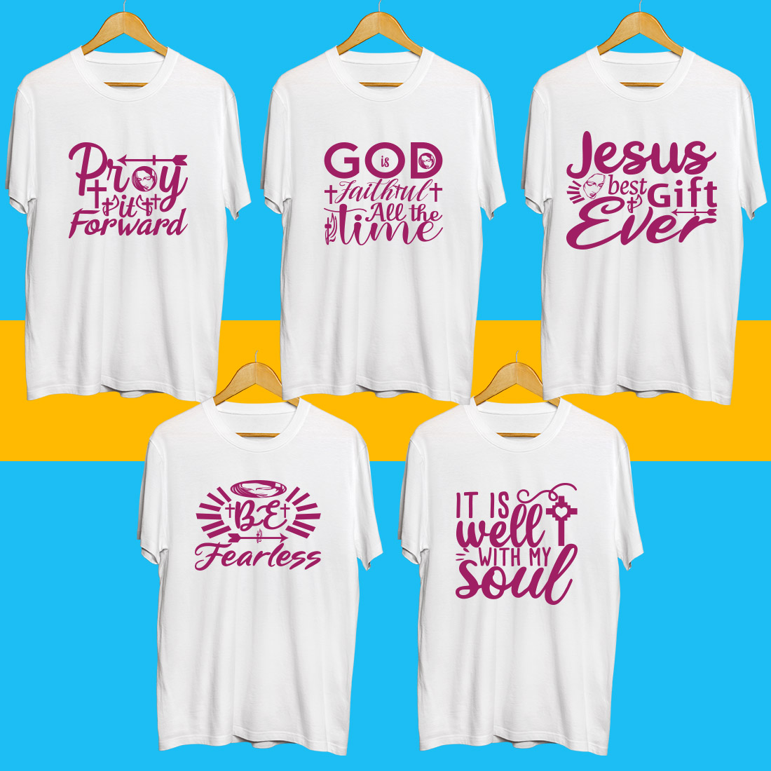 Jesus SVG T Shirt Designs Bundle preview image.