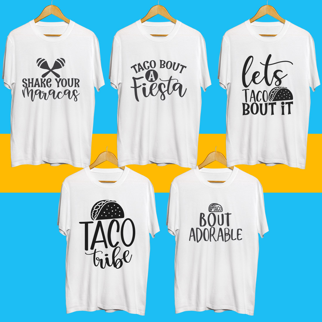 Fiesta Fun SVG T Shirt Designs Bundle cover image.