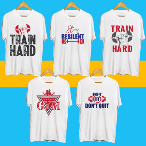 Gym SVG T Shirt Designs Bundle cover image.