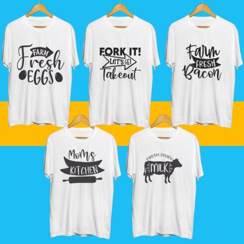 Huge Kitchen SVG T Shirt Designs Bundle cover image.