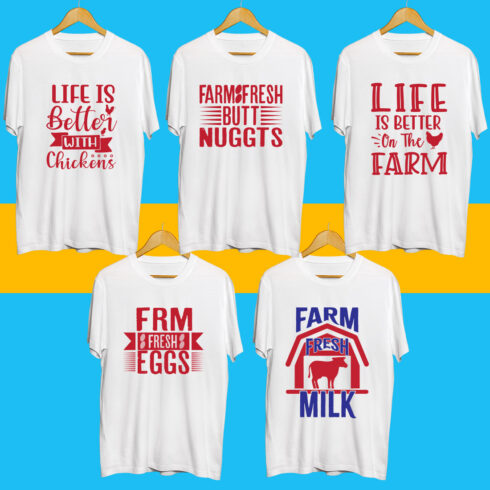 Farm SVG T Shirt Designs Bundle cover image.