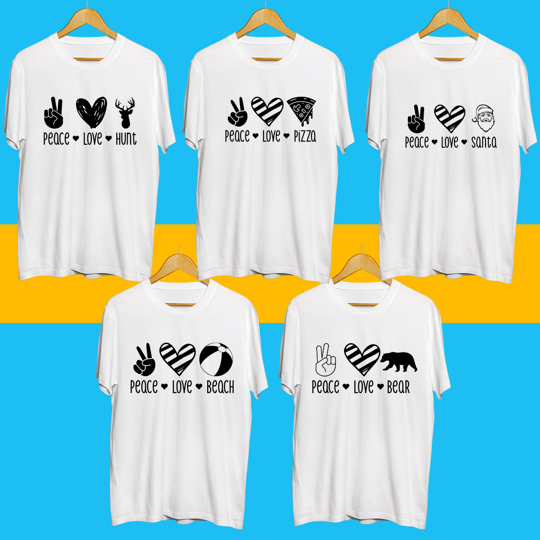 Peace love SVG Bundle preview image.