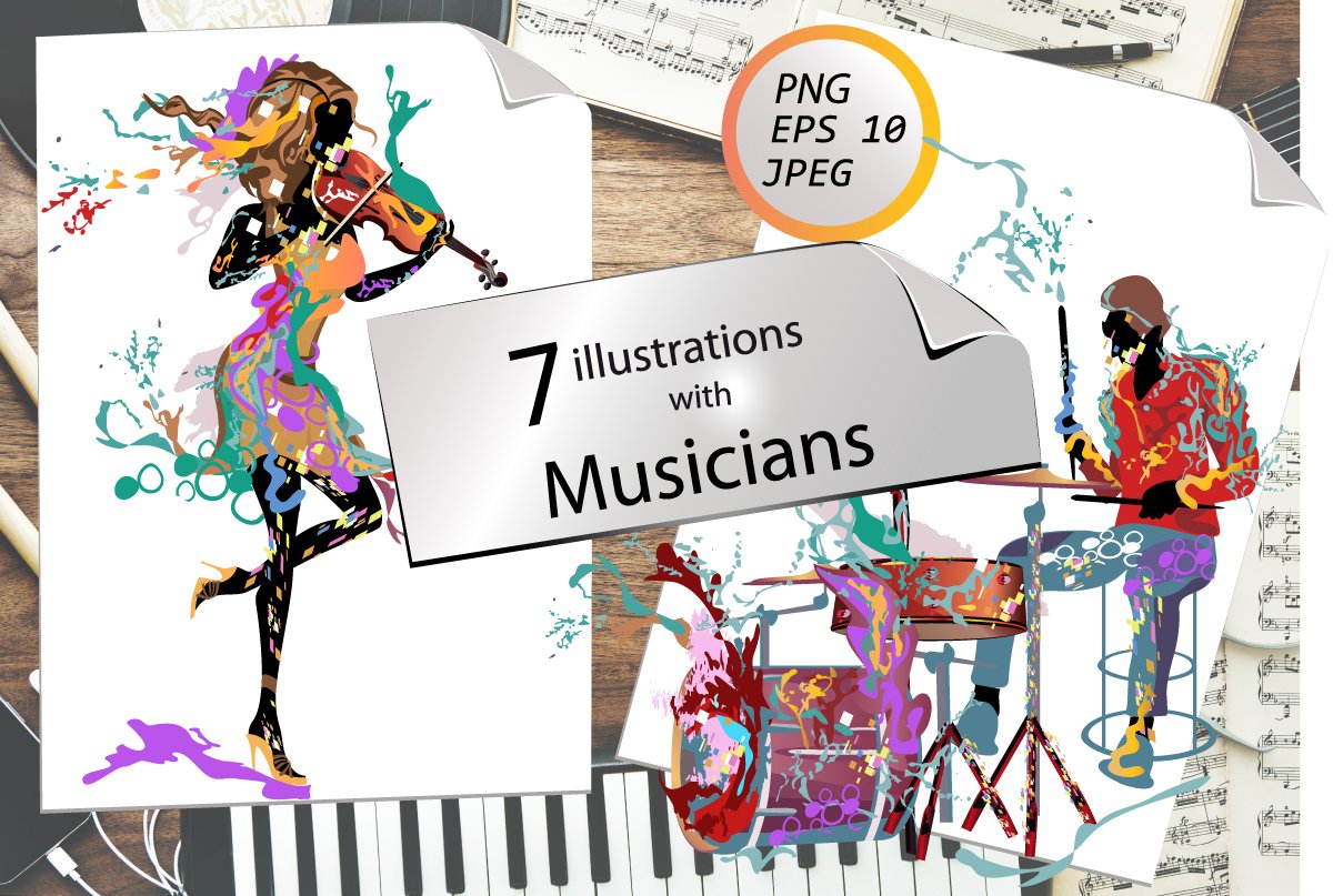 Abstract musicians. cover image.