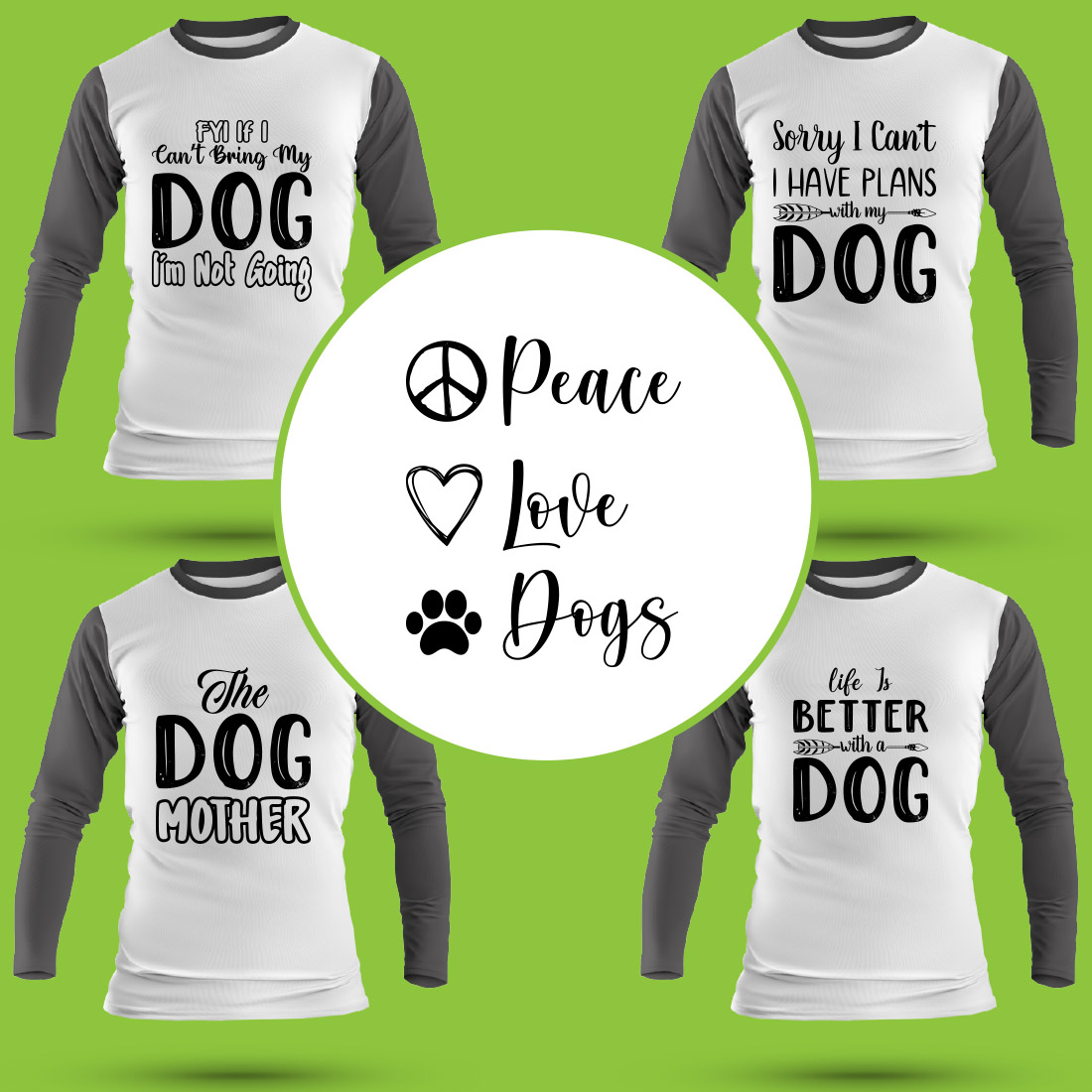 Dog T Shirt Designs Bundle preview image.