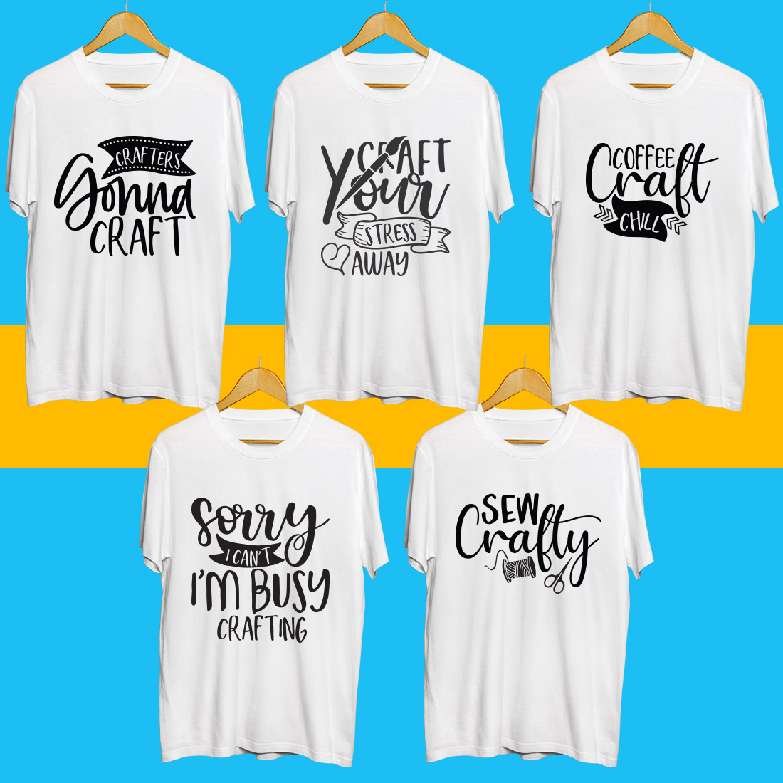 Craft SVG T Shirt Designs Bundle preview image.