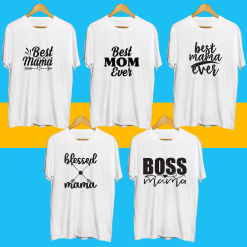 Mama T Shirt Designs Bundle cover image.