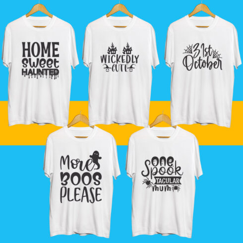 Halloween SVG T Shirt Designs Bundle cover image.