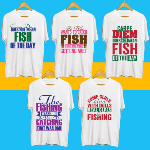 Fishing SVG T Shirt Designs Bundle cover image.