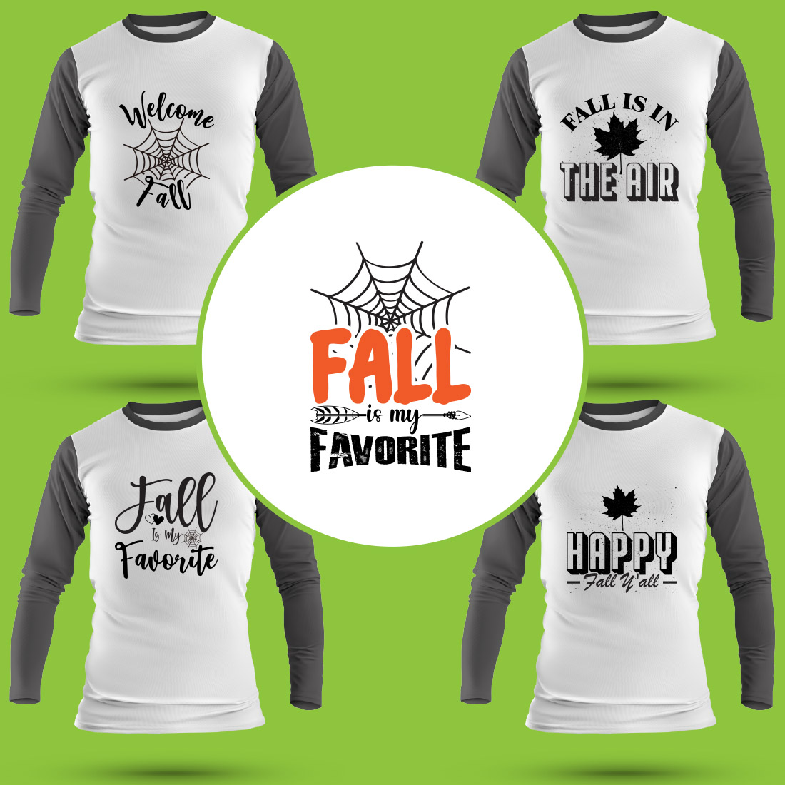 Fall T Shirt Designs Bundle preview image.