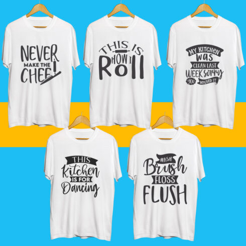 Huge Kitchen SVG T Shirt Designs Bundle cover image.