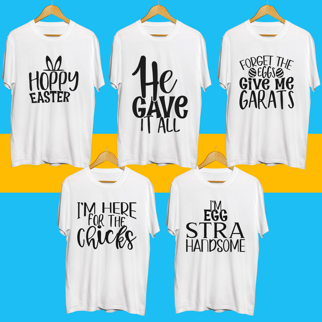 Easter day SVG T Shirt Designs Bundle preview image.