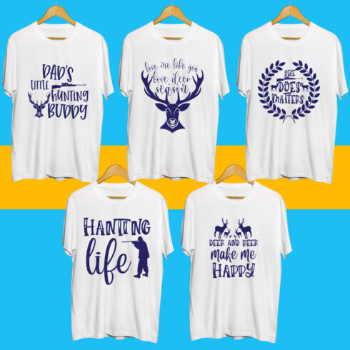 Hunting SVG T Shirt Designs Bundle cover image.