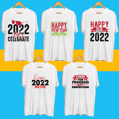 Happy new year SVG Bundle cover image.