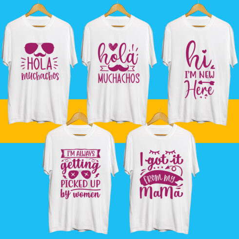 Kids SVG T Shirt Designs Bundle cover image.