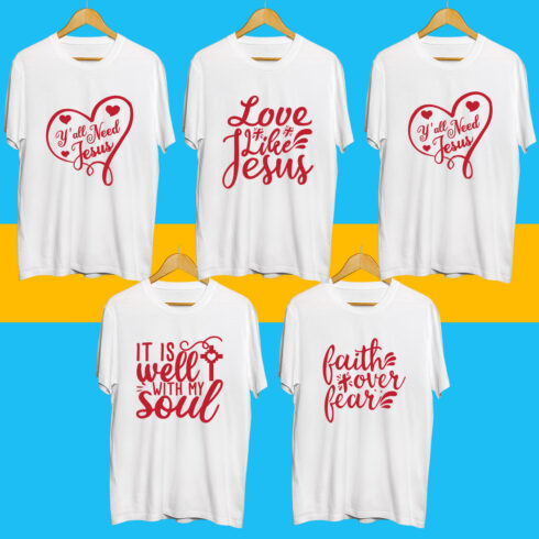 Jesus SVG T Shirt Designs Bundle cover image.
