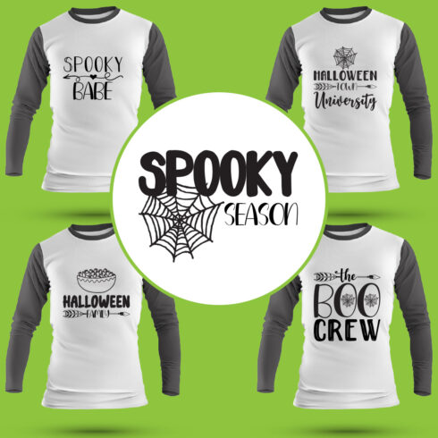 Halloween T Shirt Designs Bundle cover image.