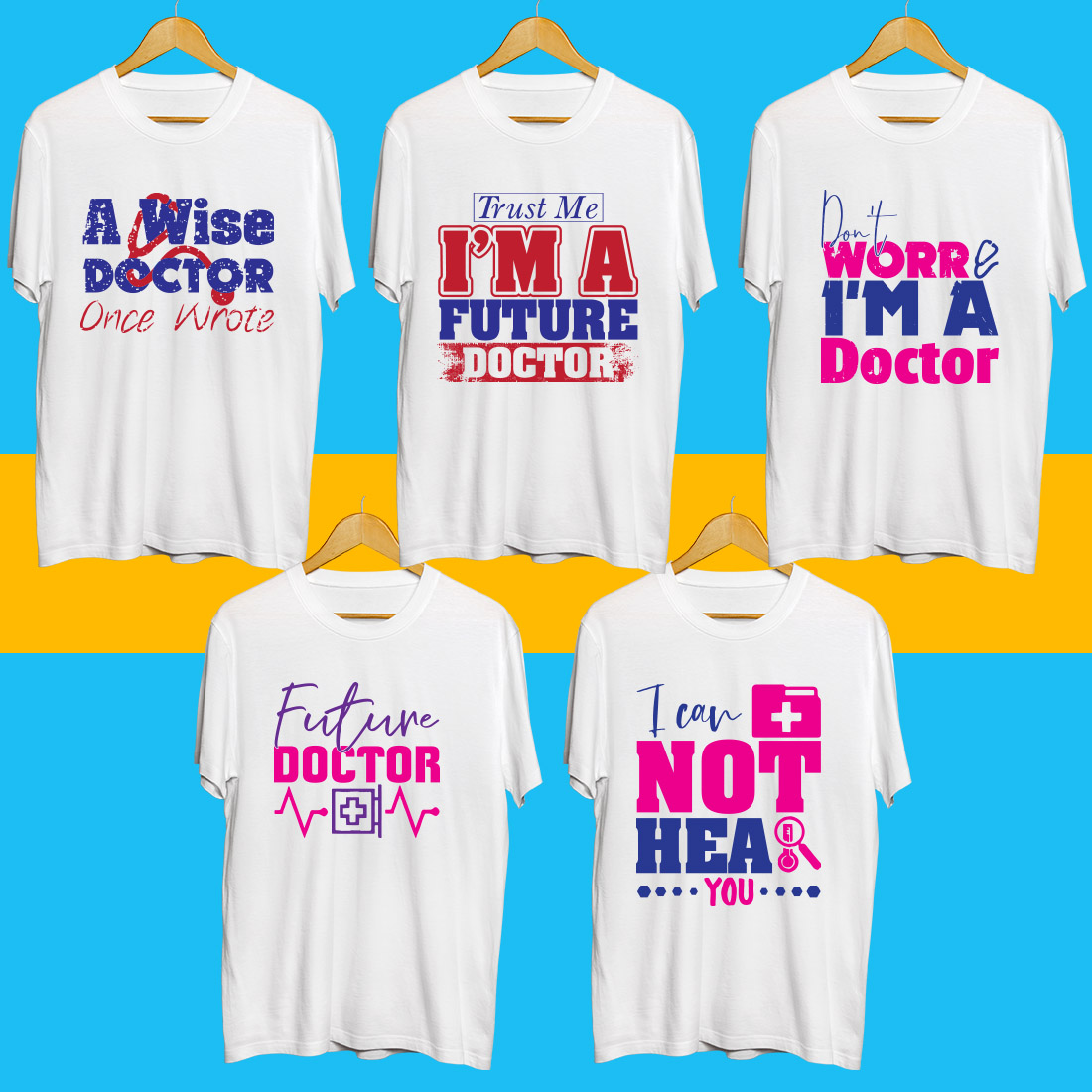 Doctor SVG T Shirt Designs Bundle preview image.