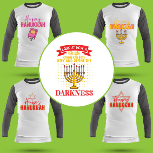 Hanukkah T Shirt Designs Bundle cover image.