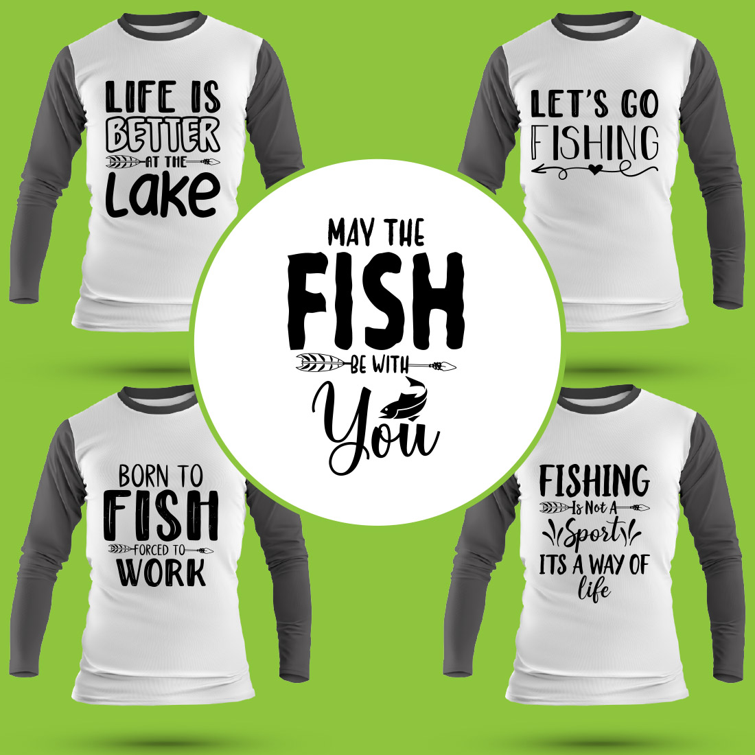 Fishing T Shirt Designs Bundle preview image.