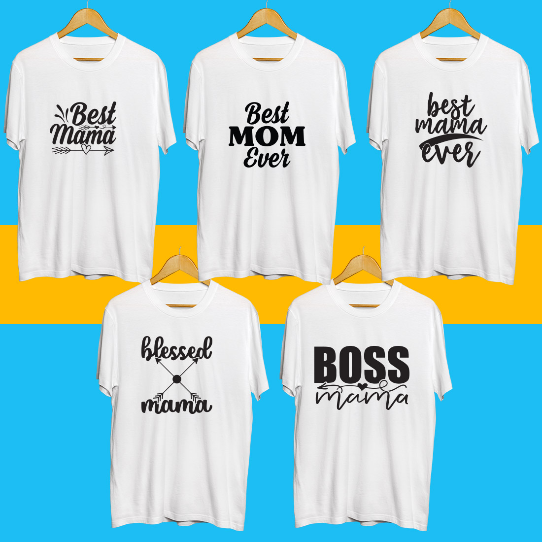 Mama T Shirt Designs Bundle preview image.