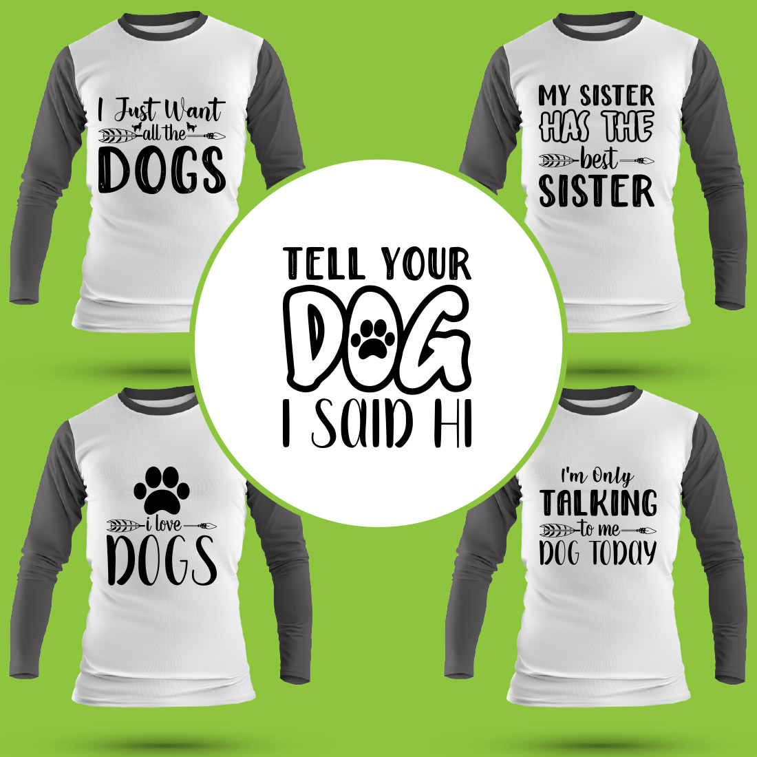 Dog T Shirt Designs Bundle preview image.