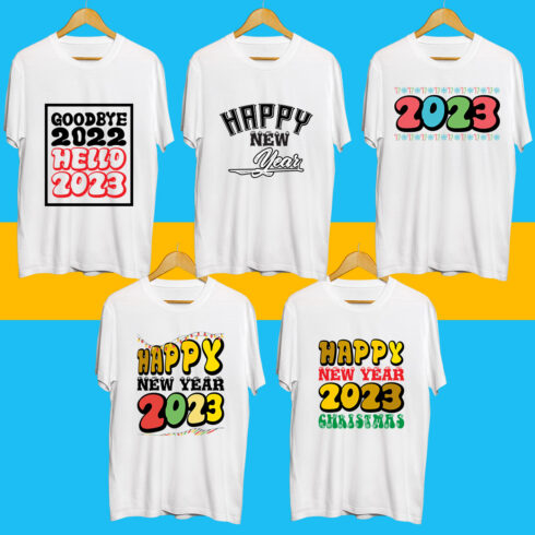 Happy new year SVG Bundle cover image.