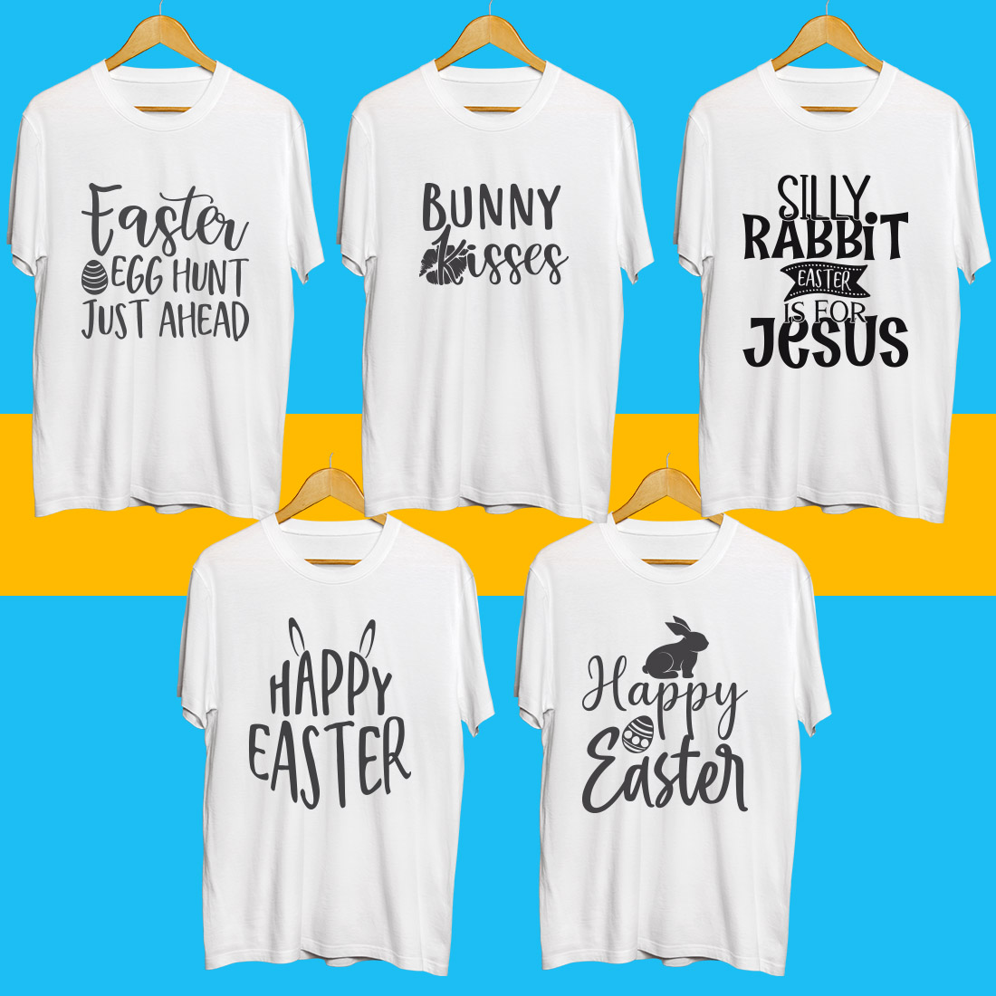 Easter day SVG T Shirt Designs Bundle preview image.