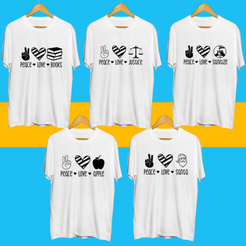 Peace love SVG Bundle cover image.