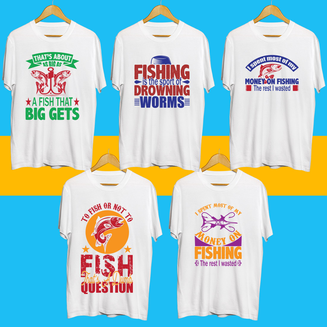 Fishing SVG T Shirt Designs Bundle