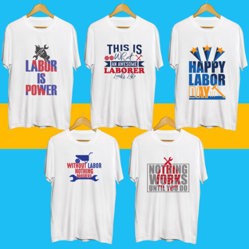 Labor SVG T Shirt Designs Bundle cover image.