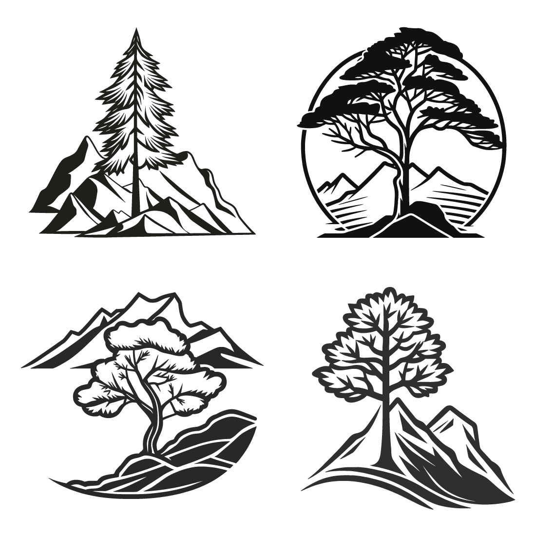 Detailed hand drawn ink black illustration of mountain. sketch. Vector eps  8 Stock Vector | Adobe Stock