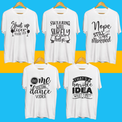 Funny SVG T Shirt Designs Bundle cover image.