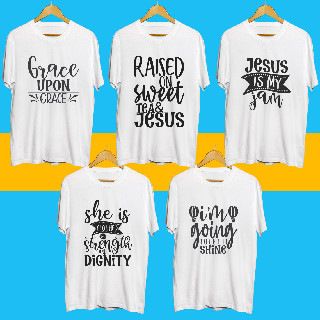 Jesus SVG T Shirt Designs Bundle preview image.