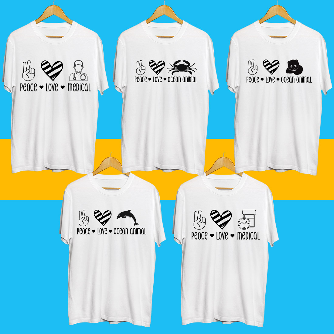 Peace love SVG Bundle preview image.