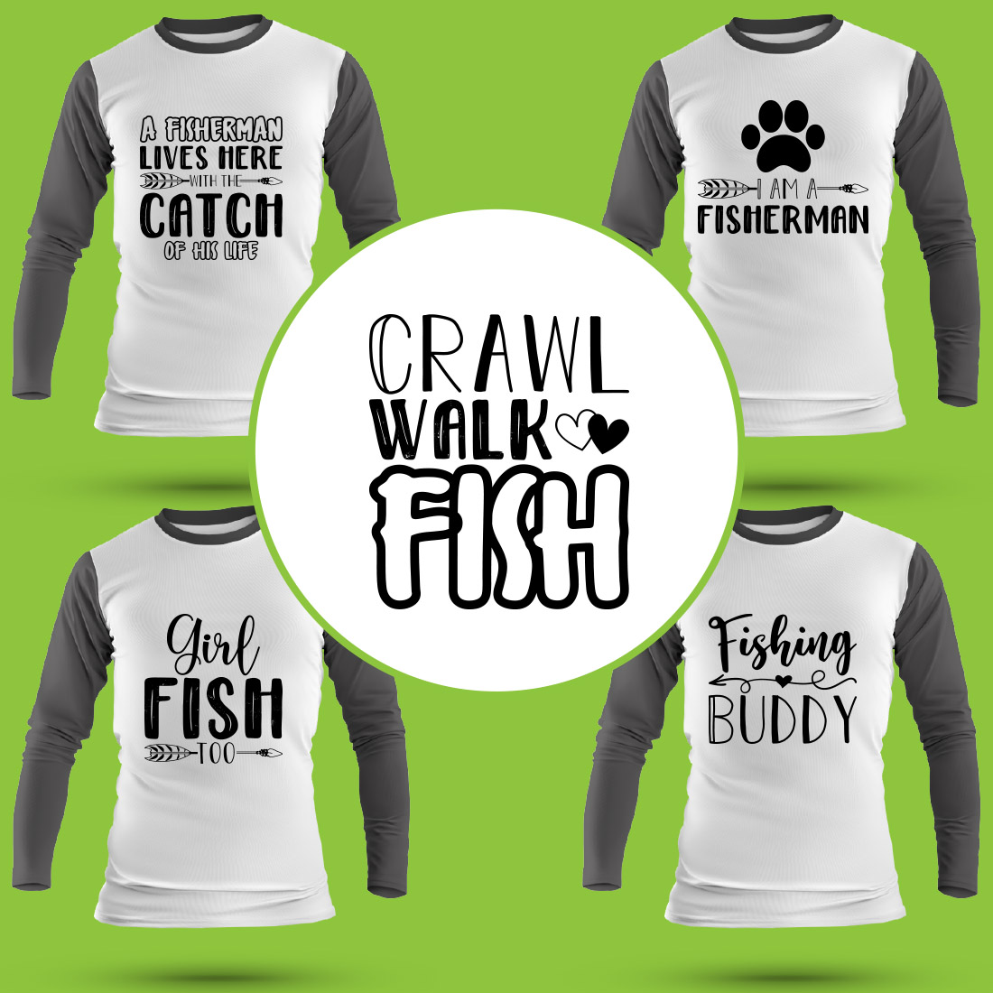 Fishing T Shirt Designs Bundle preview image.