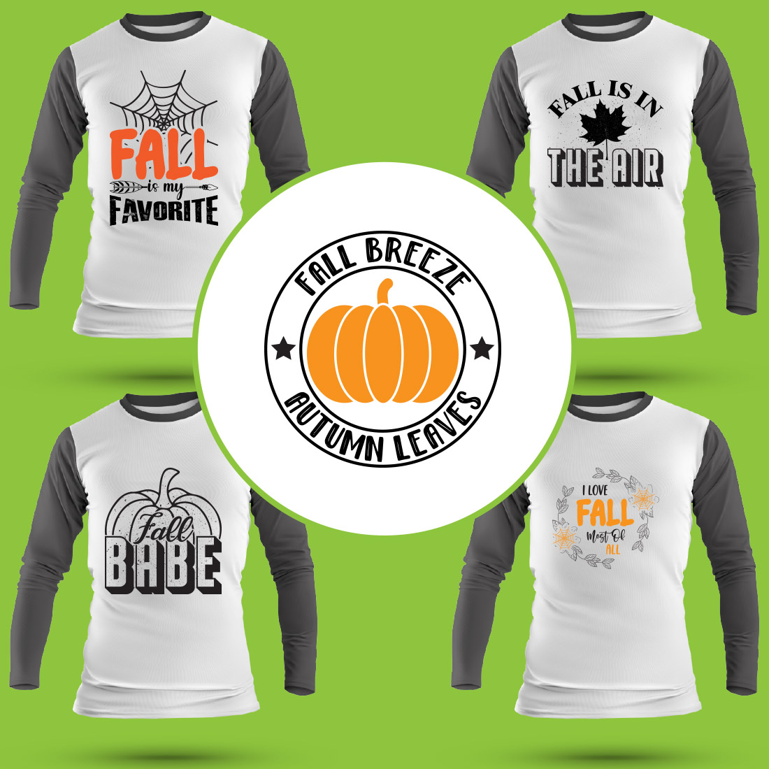 Fall T Shirt Designs Bundle preview image.