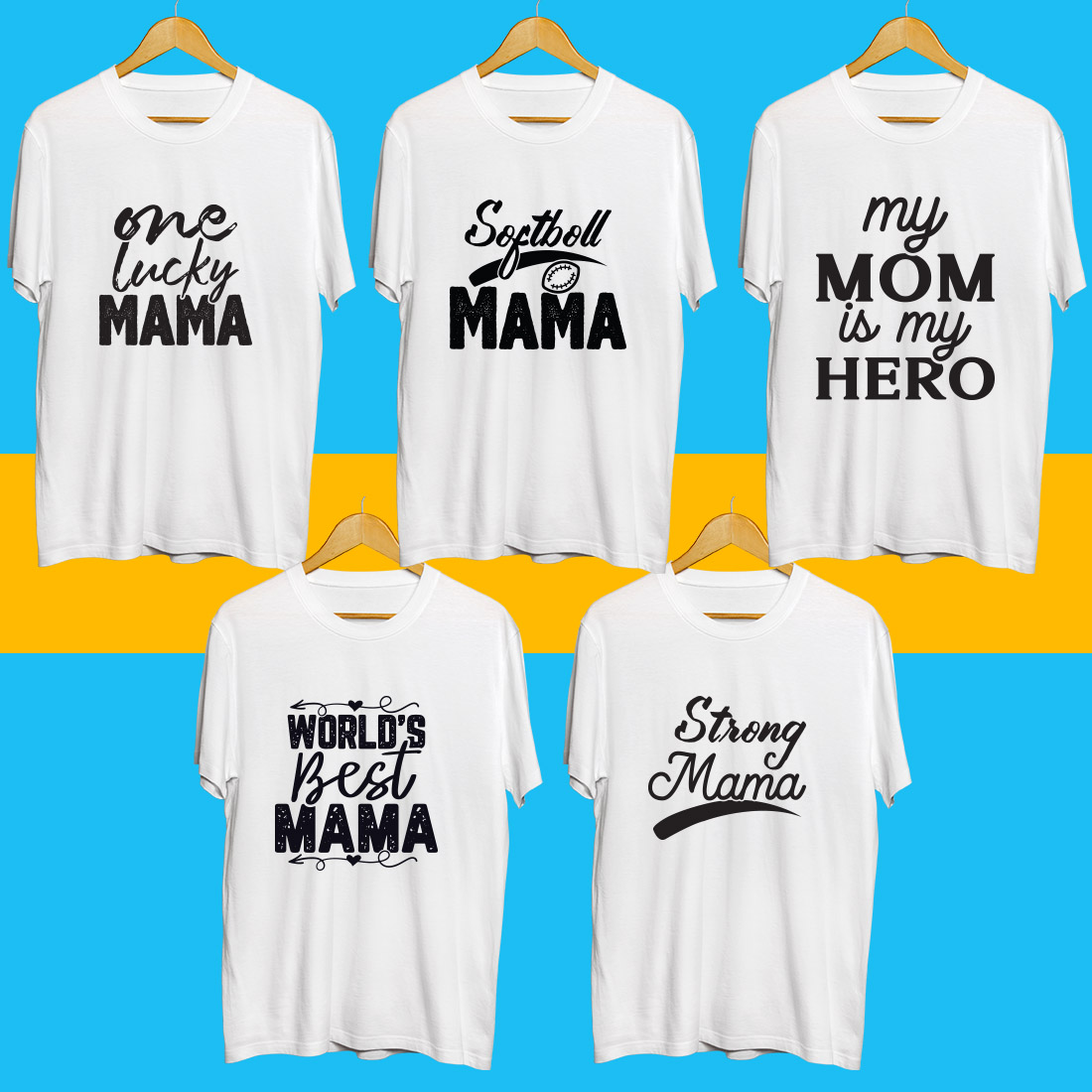 Mama T Shirt Designs Bundle preview image.